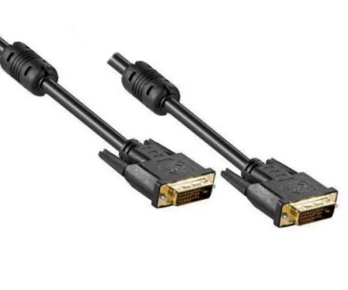 DVI-Digital Dual Link-kabel, 24+1 hane til hane, 2 ferrittkjerner, svart, lengde 5,00 m, polybag